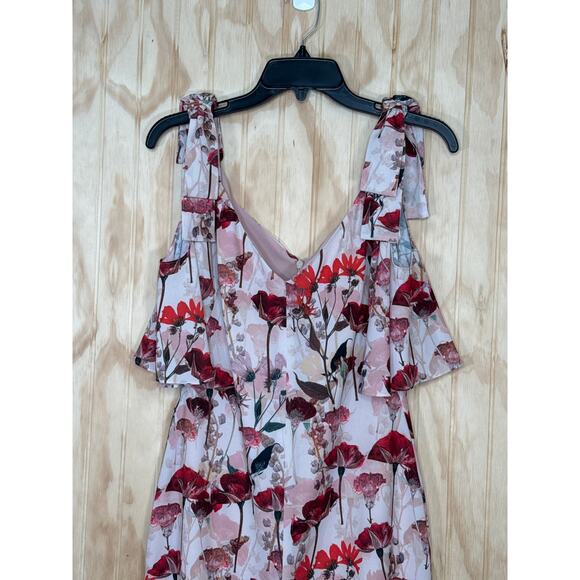 Black Halo Cold Shoulder Sheath Floral Dress Size 6 Lined Zip Back Elegant - Picture 4 of 10